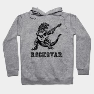 Rockstar dinosaur playing guitar Hoodie